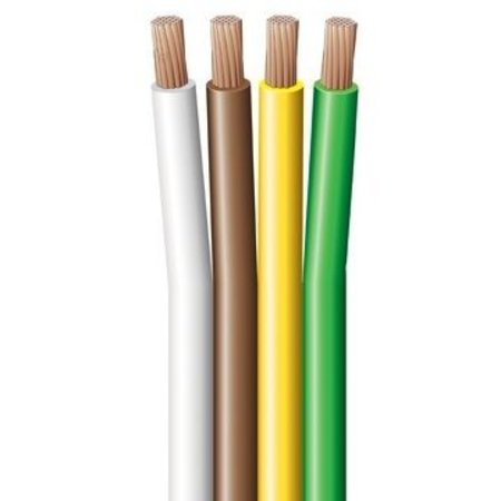 EAST PENN Wire-16/4 Brwn/Grn/Wh/Yl 100', #02915 02915